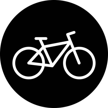 Web sayfası tasarım yoğunluğu taşımacılığı veya spor seyahati için işaret olarak bisiklet simgesi