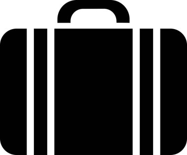 Tatil veya seyahat kavramı olarak web sayfası tasarımı için işaret olarak düz seyahat çantası simgesi