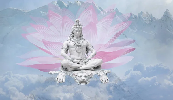  Bulutlu Lord Shiv, Mavi Bulutlu Tanrı Mahadev çizimi 