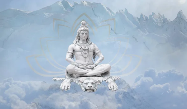 Κύριος Shiv Σύννεφα Θεός Mahadev Εικόνα Μπλε Σύννεφα Royalty Free Φωτογραφίες Αρχείου