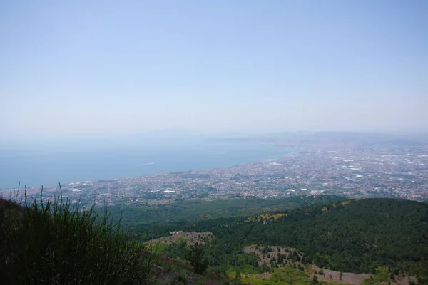 stock image Naples arial view from Vesuvius