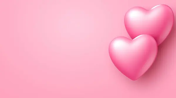 İki pembe kalp romantik bir ortam yaratıyor, Sevgililer Günü için mükemmel, evlilik yıldönümü, ya da aşkla ilgili herhangi bir kutlama için.