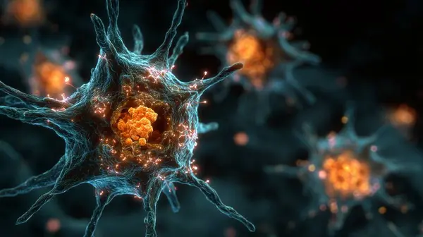 Beyindeki aktif sinirsel bağlantıların sanatsal temsili