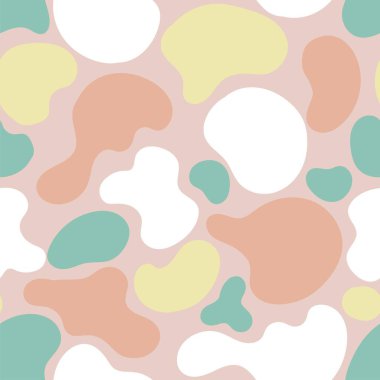 CALMING COMFORTS COSY CLUB RELAX BLOBS CLOUD CAMO PRINT SEAMLESS PATTERN