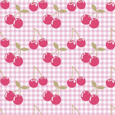 CHERRY FRUIT SEAMLESS PATTERN FOR CLOTHS AND TEXTILE AND CAN BE USE IN ANY KIDS WEAR FIELDS VECTOR