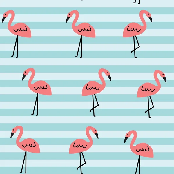 Flamingo Bird Seamless Pattern Can Use Textile Kids Wear Well — ストックベクタ