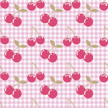 CHERRY FRUIT SEAMLESS PATTERN FOR CLOTHS AND TEXTILE AND CAN BE USE IN ANY KIDS WEAR FIELDS VECTOR