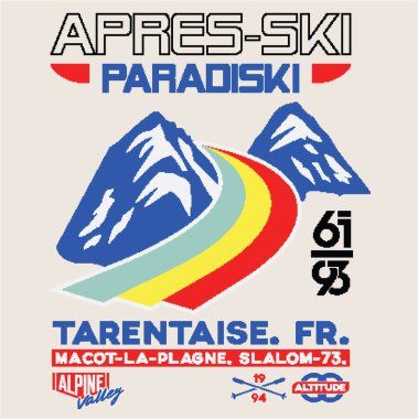 GRAPHIC DESIGN SKI PARADISE VECTOR
