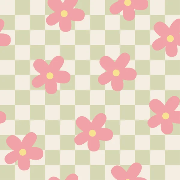 Hand Drawn Retro Floral Seamless Pattern Für Schlüssel Und Textile — Stockvektor