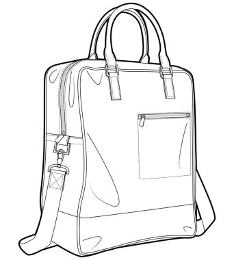 Elle çizilmiş bir çanta, vektör illüstrasyonu 