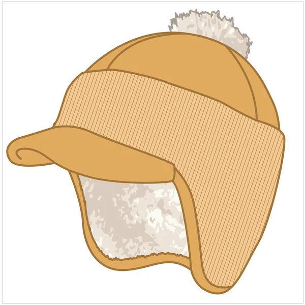 Toppad Hatt Tecknad Vektor Illustration — Stock vektor