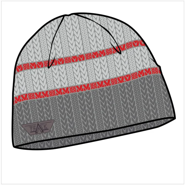 Striped Beanie Hat Cartoon Vector Illustration — Stock Vector