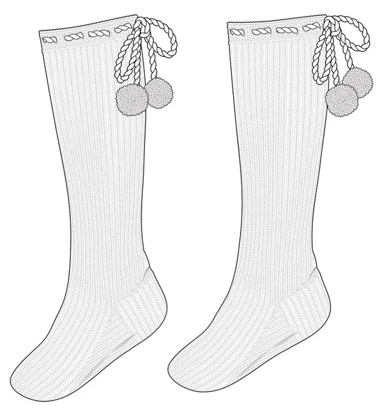 Bir Çift Kış Çorabının Çizimi — Stok Vektör