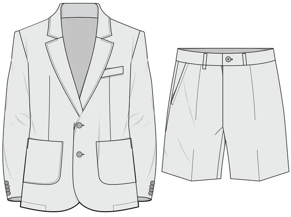 Człowiek Blazer Jacket Spodenki Garnitur Corporate Nosić Dress Vector — Wektor stockowy