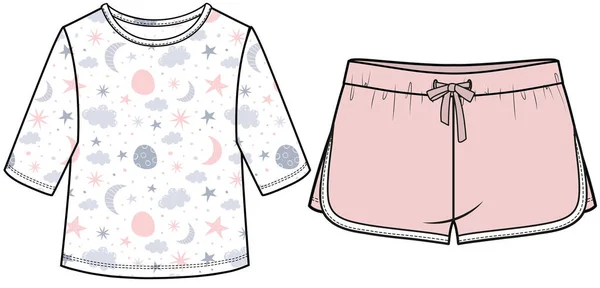 Vector Illustratie Van Pyjama Set — Stockvector