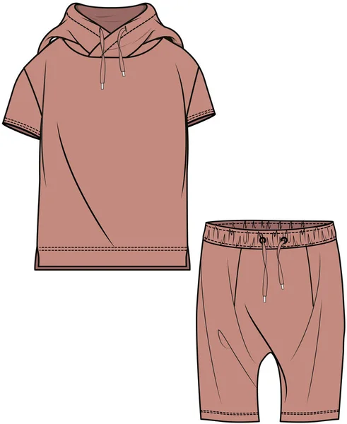 Kid Boys Wear Jersey Set Hoodie Joggger Vector —  Vetores de Stock