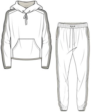 Eşofman süveteri ve botlar UNISEX DESIGN VECTOR DESIGN VECTOR için ayarlandı