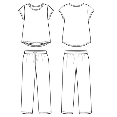 Pijama vektör resimleme arkaplanı 