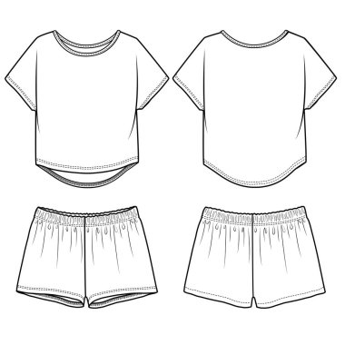 Pijama vektör resimleme arkaplanı 