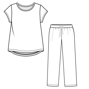 Pijama vektör resimleme arkaplanı 