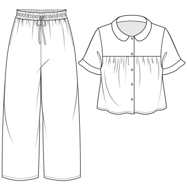 kadınlar pijama vektör resimleme arka planı 