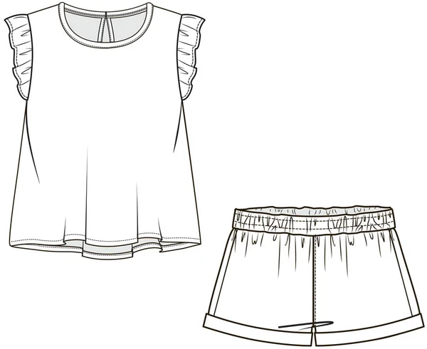 Shirt Und Shorts Setzen Vektor Illustration — Stockvektor
