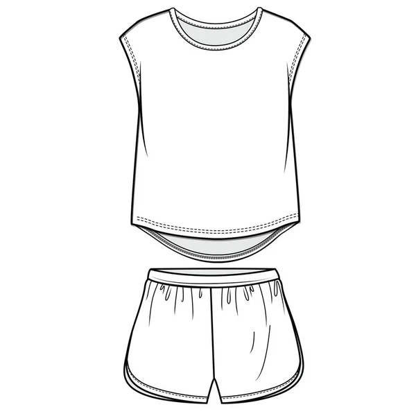 Shirt Short Set Illustration Vectorielle — Image vectorielle