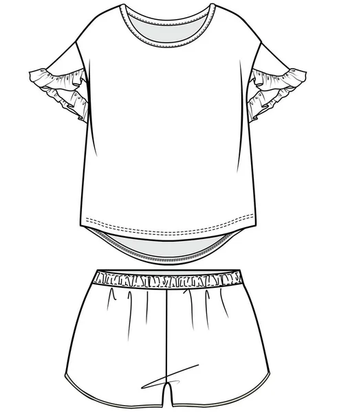 Shirt Short Set Illustration Vectorielle — Image vectorielle