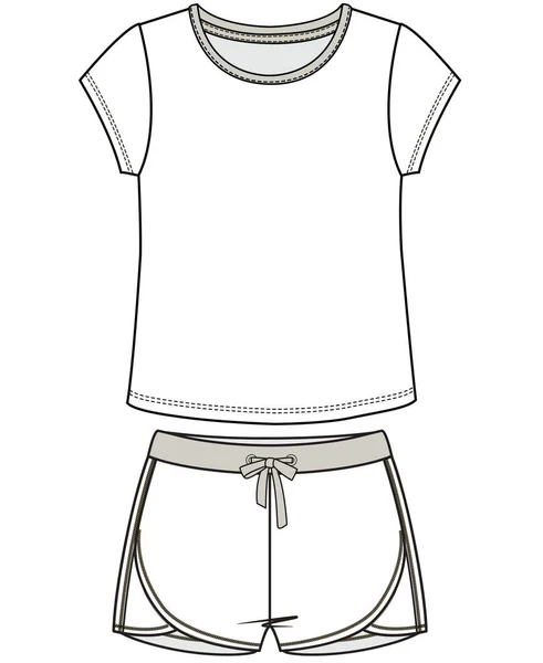 Shirt Pantaloncini Set Vettoriale Illustrazione — Vettoriale Stock