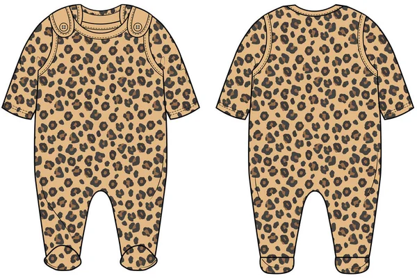 BEBEĞİM ROMPER VE OYPARD LEOPARD FRINT FRINT VE BÖLGESİ VECTOR SKETCH