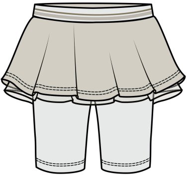 SKIRT Bacak düz ile. VECTOR BÖLGESİ 