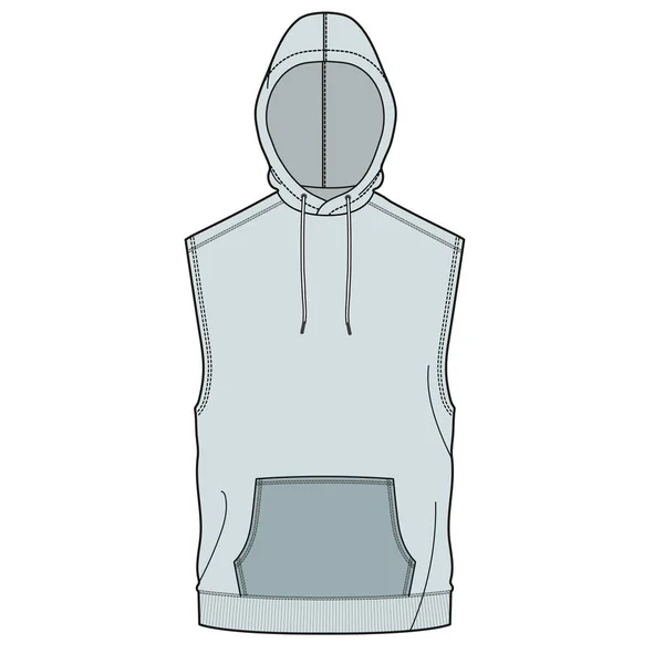 Hommes Sleeveless Hoodie Vector Illustration — Image vectorielle