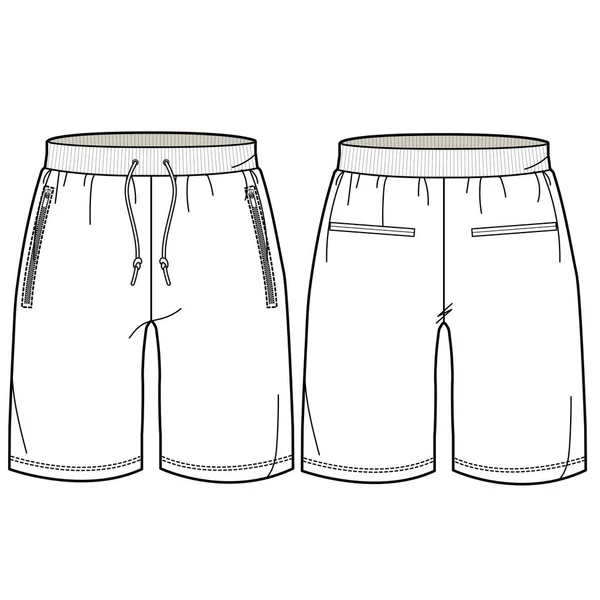 Boys Teens Short Pants Flat — стоковий вектор