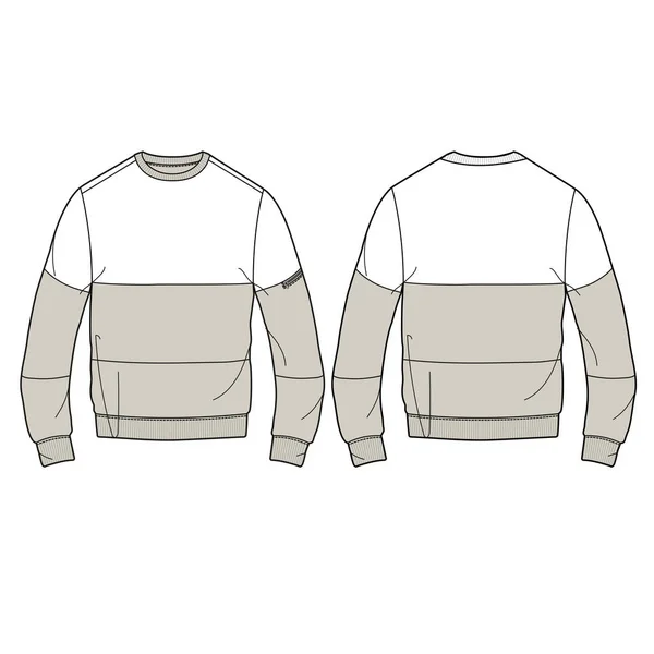 Men Sweater Flat Vector Illustrasi - Stok Vektor
