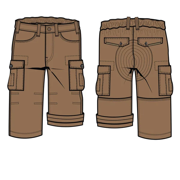 Boys Teens Short Pants Flat — стоковий вектор