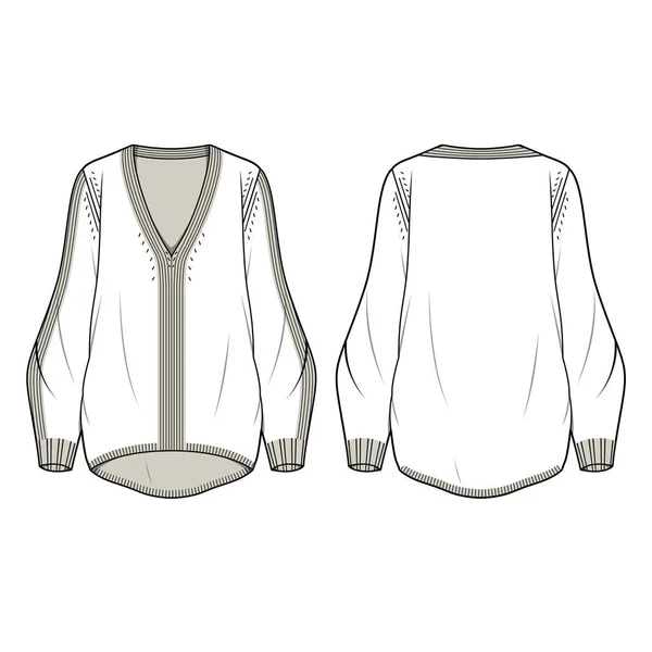 Girls Sweater Flat Vectorová Ilustrace — Stockový vektor