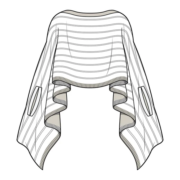 Girls Stylized Knit Top Flat — Stock Vector