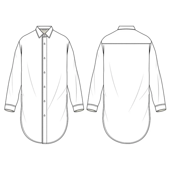 Men Shirt Flat Vectorová Ilustrace — Stockový vektor