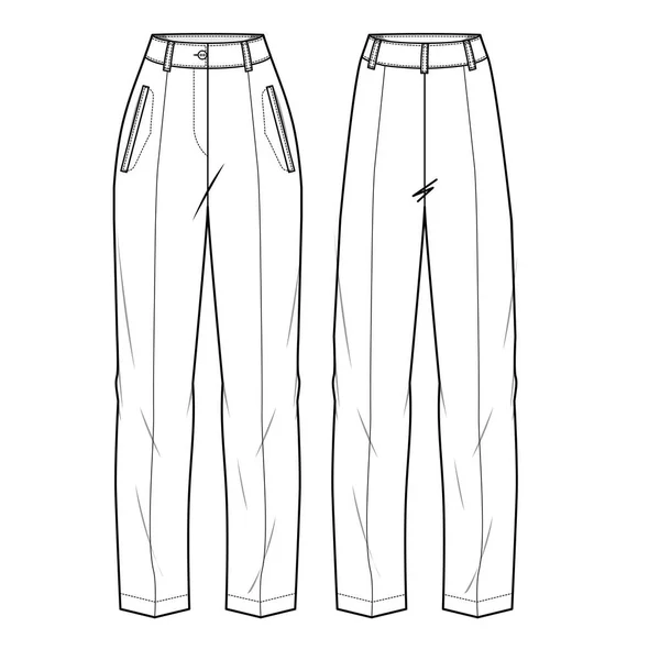 Pantalone Delle Ragazze Piatto Illustrazione Del Vettore — Vettoriale Stock