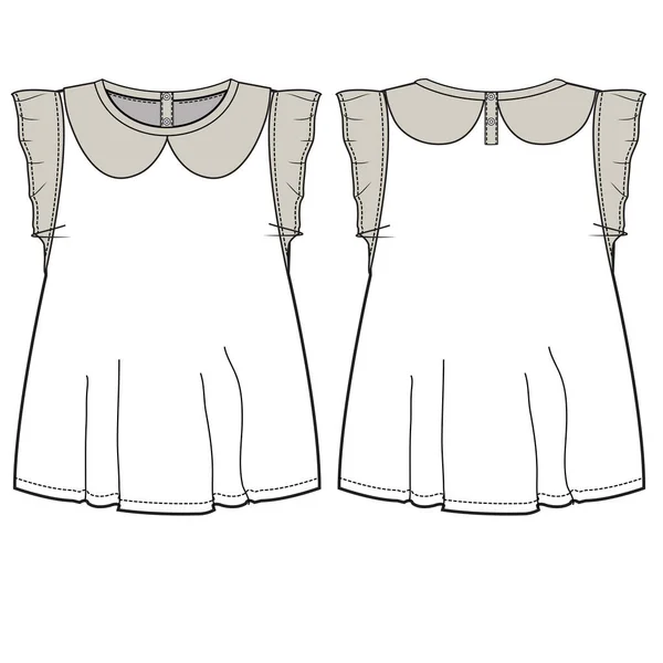 Gyermekek Királyság Knit Dress Flat Vector Illustration — Stock Vector