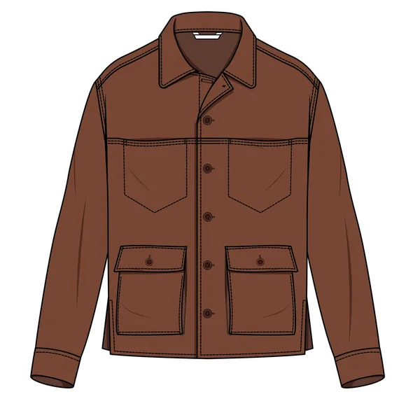 Men Jacket Verbindung Setzen Vektor Illustration — Stockvektor