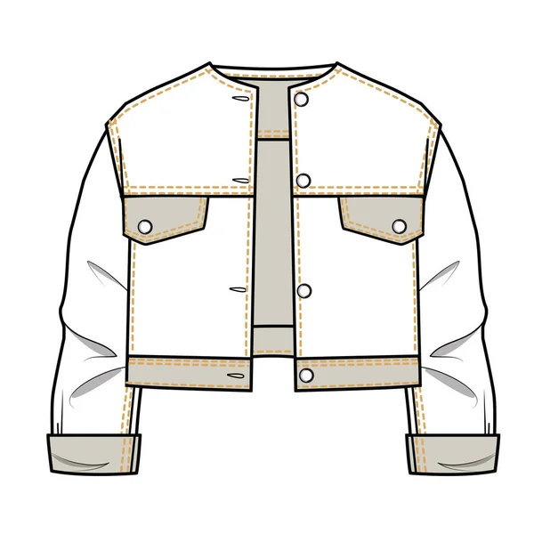 Kids Denim Jacket Flat — Image vectorielle