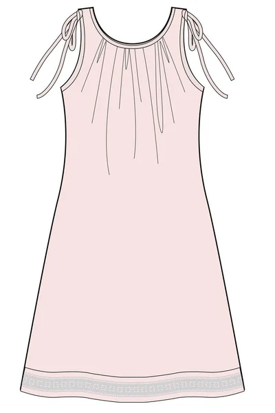 Dress Flat Vector Illustráció — Stock Vector