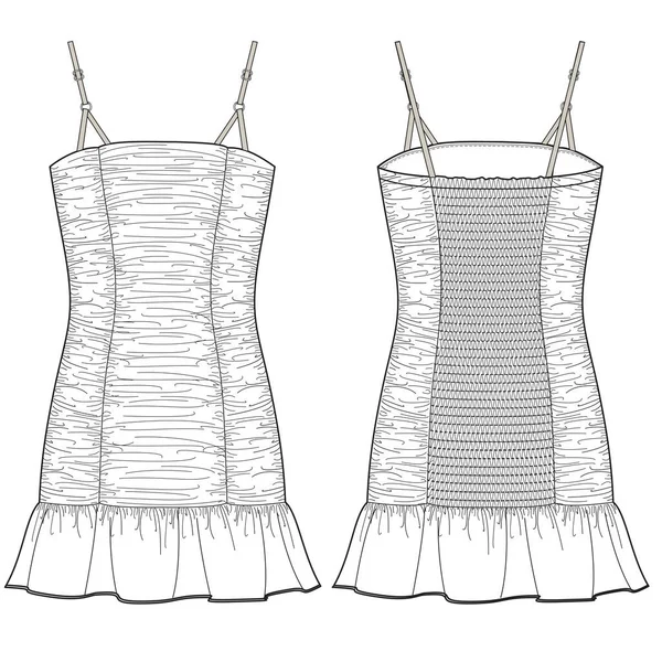ドレス フラット ベクターイラスト 3Dプリンター 3Dプリンタ — ストックベクタ