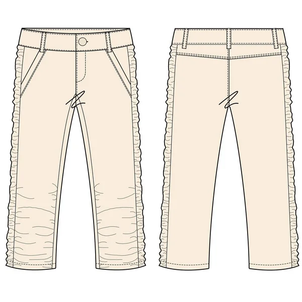 Pantalone Ragazza Con Llustrazione Vettore Stripo — Vettoriale Stock