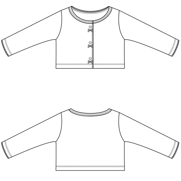 Kids Cardigan Sweater Vector Illustration — Vector de stoc