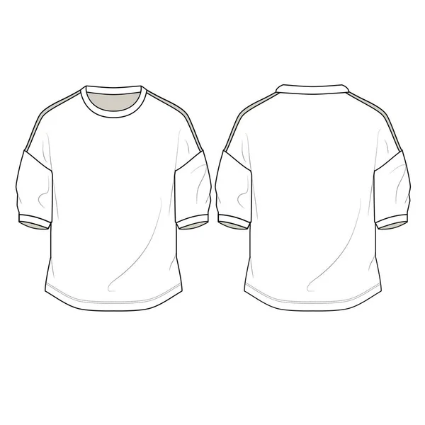 Runde Halsband Shirt Vector Illustration — Stockvektor