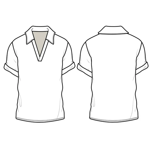 Shirt Folded Sleeve Flat Vector Illustration — Stock Vector