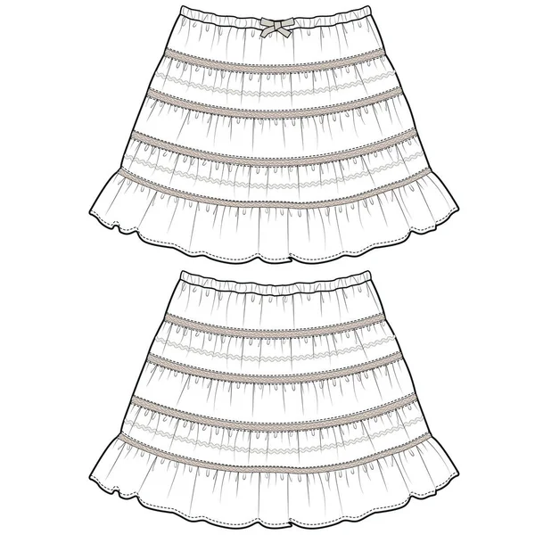 Girls Skirts Verbindung Setzen Vektor Illustration — Stockvektor