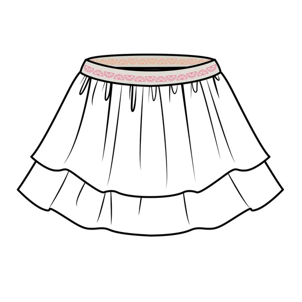 女の子のスカート ベクターイラスト 3Dプリンター 3Dプリンタ — ストックベクタ